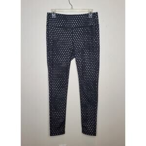Athleta chaturanga black white polka dot athletic workout leggings - medium